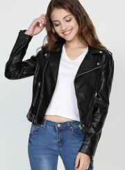 Black Classic PU Leather Jacket