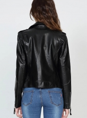 Black Classic PU Leather Jacket