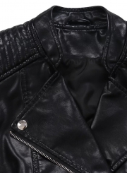 Biker Moto PU Leather Jacket For Women