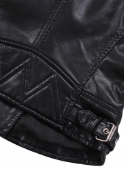 Biker Moto PU Leather Jacket For Women