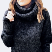 ’s Funnel Neck Loose Sweater