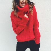 ’s Funnel Neck Loose Sweater