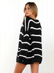 Fashion Striped Pocket Cardigan sweater