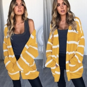 Fashion Striped Pocket Cardigan sweater