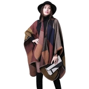 Reversible Oversized Blanket Poncho Cape Shawl Cardigans