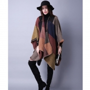 Reversible Oversized Blanket Poncho Cape Shawl Cardigans