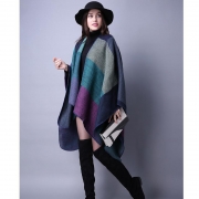 Reversible Oversized Blanket Poncho Cape Shawl Cardigans