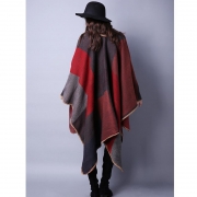 Reversible Oversized Blanket Poncho Cape Shawl Cardigans