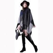 Reversible Oversized Blanket Poncho Cape Shawl Cardigans