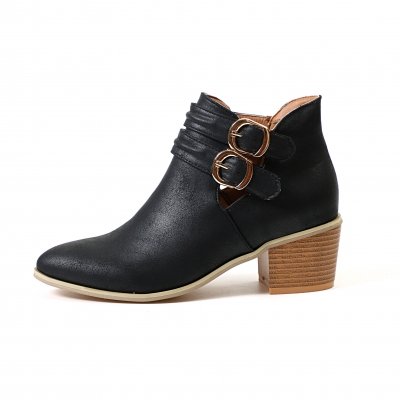 Belt Buckle Chunky Booties zecalaba.com