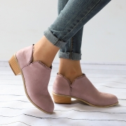 Plain Laciness Outdoor Ankle Booties