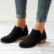 Plain Laciness Outdoor Ankle Booties