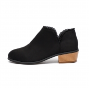 Plain Laciness Outdoor Ankle Booties