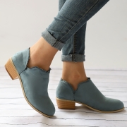 Plain Laciness Outdoor Ankle Booties