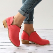 Plain Laciness Outdoor Ankle Booties