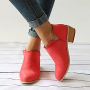 Plain Laciness Outdoor Ankle Booties