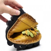 Genuine Leather Handmade Flower Loafers Soft Flat Casual Shoes