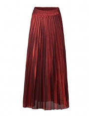 Luster Elegant Pleated A Line Waist Skirt