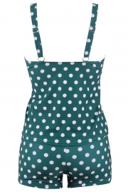 Polka Dot Print Slim Tankini Set