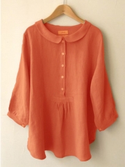 Casual Long Sleeve Sweet Solid Blouse