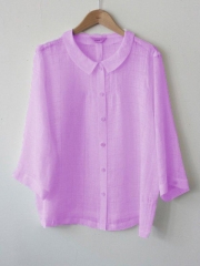 Round Neck 3/4 Sleeve Blouse