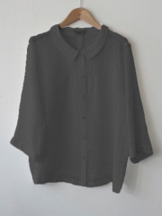 Round Neck 3/4 Sleeve Blouse