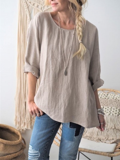 Daily Casual Long Sleeve Blouse zecalaba.com