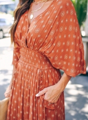 V-NECK TUNIC MAXI DRESS