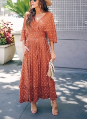 V-NECK TUNIC MAXI DRESS