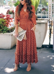 V-NECK TUNIC MAXI DRESS