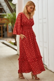 V-NECK TUNIC MAXI DRESS