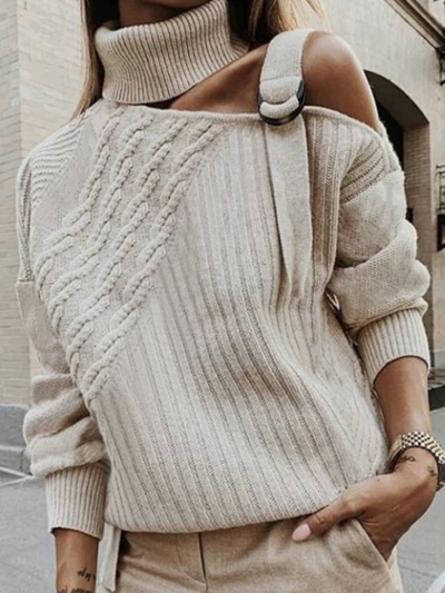 Plus Size Plain Long Sleeve Casual Sweater