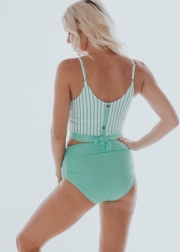 Mint & White Stripes Bikini Sets