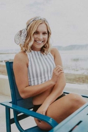 White & Black Stripes Bikini Sets