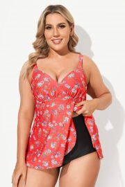 Sweetheart Neckline Floral Printed Tankini Top