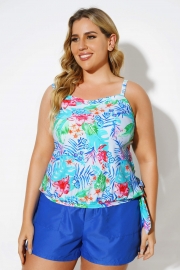 Tropical Floral Printed Elegant Tankini Top