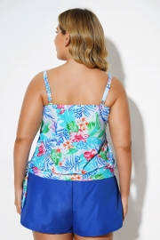 Tropical Floral Printed Elegant Tankini Top