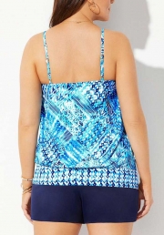 HIGH NECK BLOUSON TANKINI SET WITH BANDED SHORT