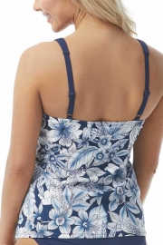 BOTANICAL OASIS UNDERWIRE TANKINI TOP WITH SOLID BOTTOM