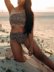 One Shoulder Leopard Bikini Set