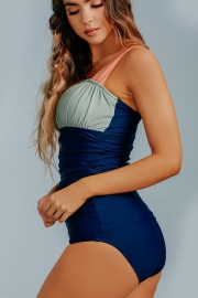 RUCHED SQUARE TANKINI SET- PARADISE COLOR BLOCK
