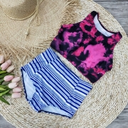 Retro High Waist Floral Tank Bikini Set