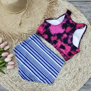 Retro High Waist Floral Tank Bikini Set