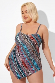 Multicolor Scarf Bandeau Vintage Women Tankini Top