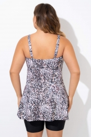Leopard Print Longer Length Women Tankini Top
