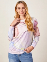 Crew Neck Geometric Casual Sweatshirt