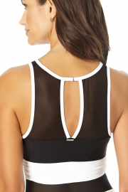 High Neck Mesh One Piece Swimsuit