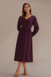 Lightspun Button Front Midi Dress