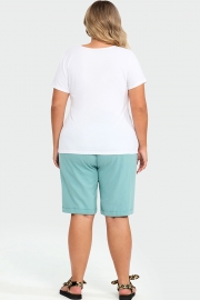 Blue With Pockets Sashes Holiday Loose Shorts