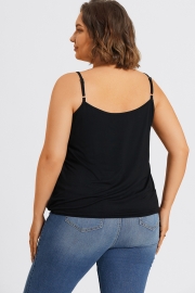 Black V-Neck Sleeveless Plus Size Cami Top